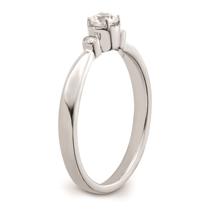 Exclusive 14K White Gold Petite 3-Stone Engagement Ring - 1/4 Carat Diamonds, Stylish Design-6