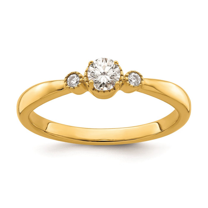Buy Stylish 14K Gold 3-Stone Diamond Engagement Ring - 1/4 Carat Luxury Value-1