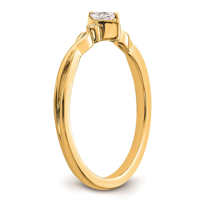 Order Stylish 14K Gold Petite 3-Stone Marquise Diamond Engagement Ring - 1/15 Carat-6