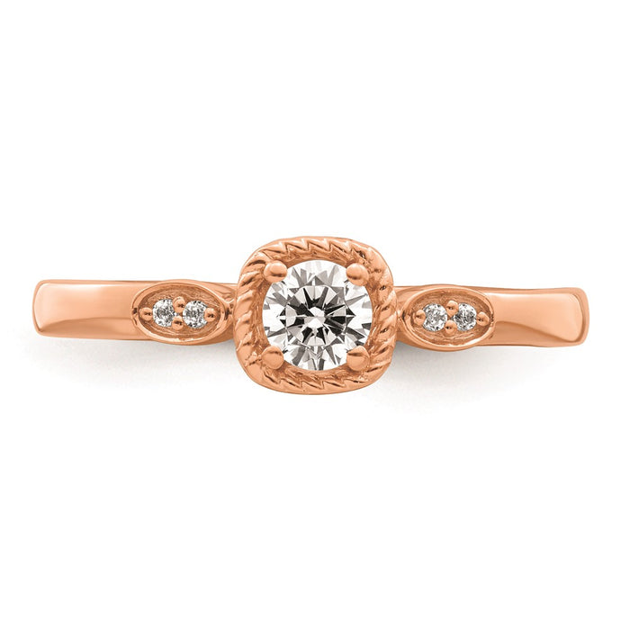 High-Quality 14K Rose Gold Engagement Ring with 1/4 Carat Diamond - Stylish Value-4
