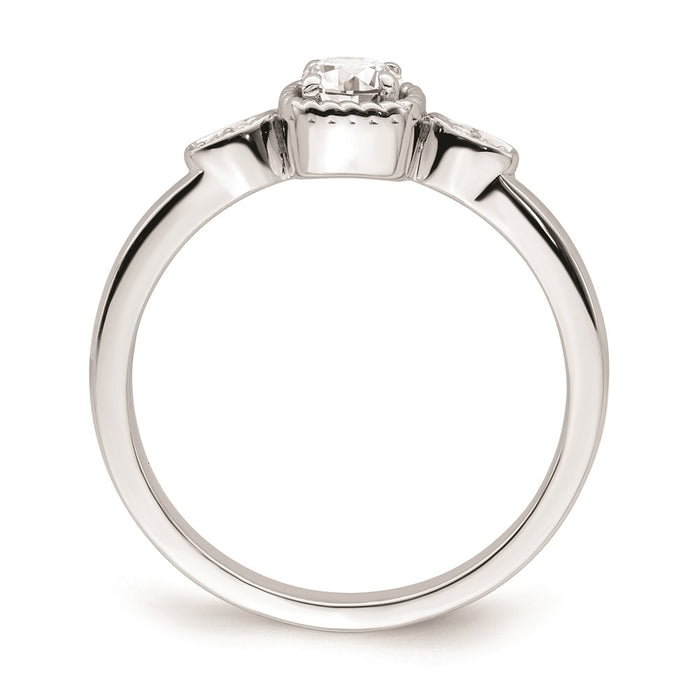 Exclusive 14K White Gold Petite Rope Edge Engagement Ring, 1/4 Carat Diamond-2