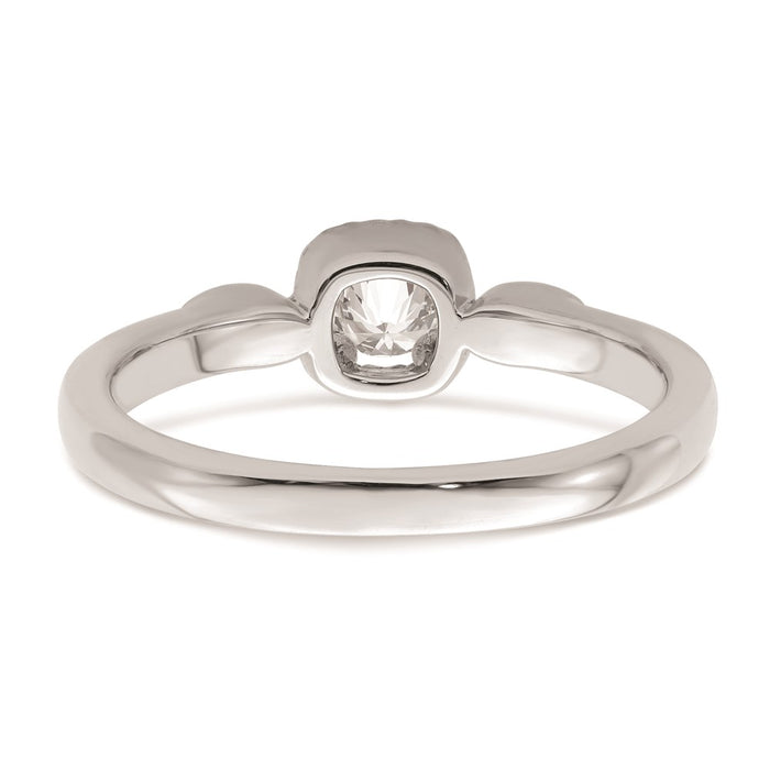 Exclusive 14K White Gold Petite Rope Edge Engagement Ring, 1/4 Carat Diamond-5