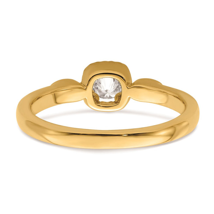 Buy Affordable 14K Gold Petite Rope Edge 1/4 Carat Round Diamond Ring-5