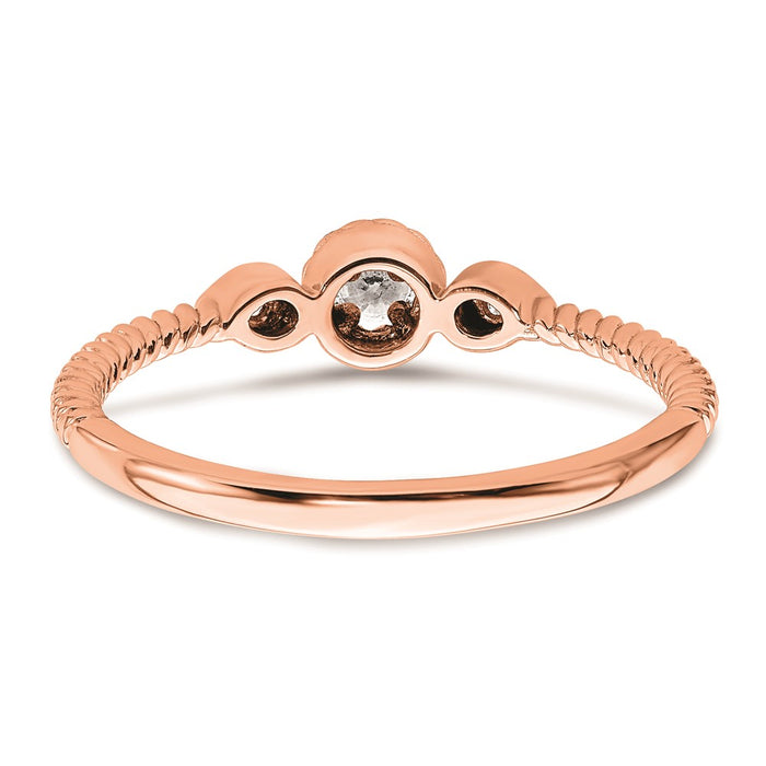 Buy Exclusive 14K Rose Gold Petite 3-Stone Engagement Ring with Diamonds-5