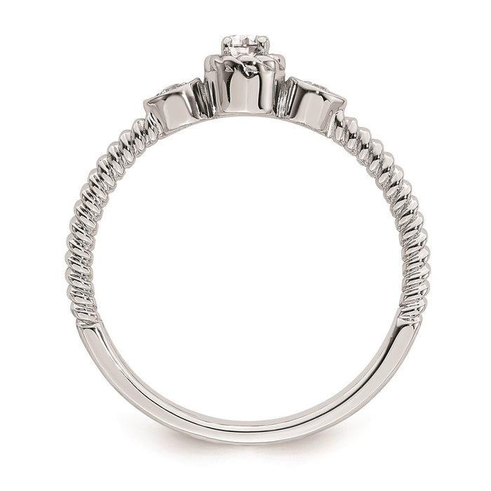 Buy Exclusive 14K White Gold 3-Stone Engagement Ring with 1/15 Carat Diamonds-2