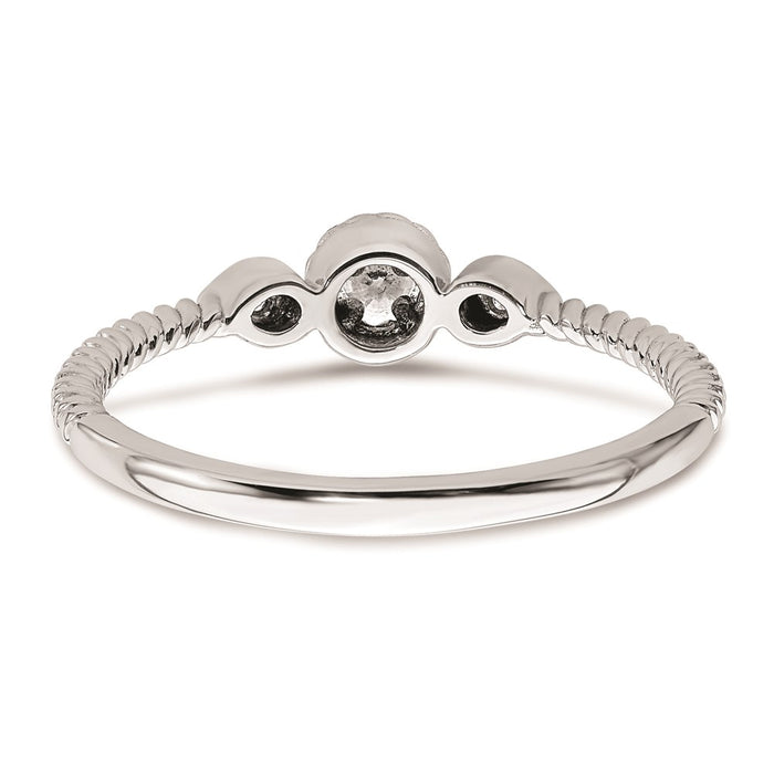 Buy Exclusive 14K White Gold 3-Stone Engagement Ring with 1/15 Carat Diamonds-5