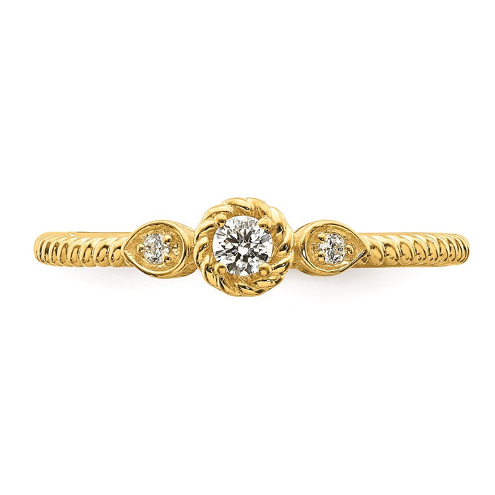 Buy Exclusive 14K Gold 3-Stone Engagement Ring with 1/15 Carat Diamonds-4