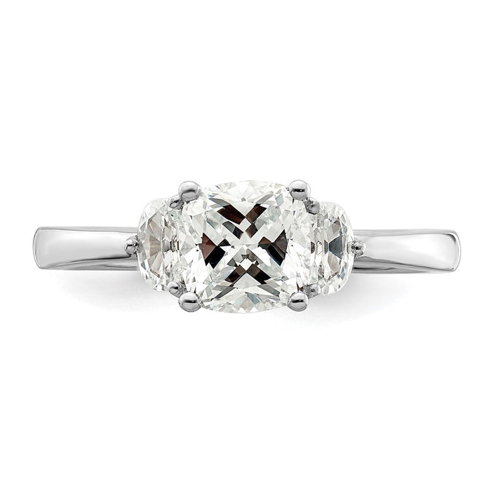 Buy Exclusive 14K White Gold Semi-Mount Ring with 3 Stone Design-4