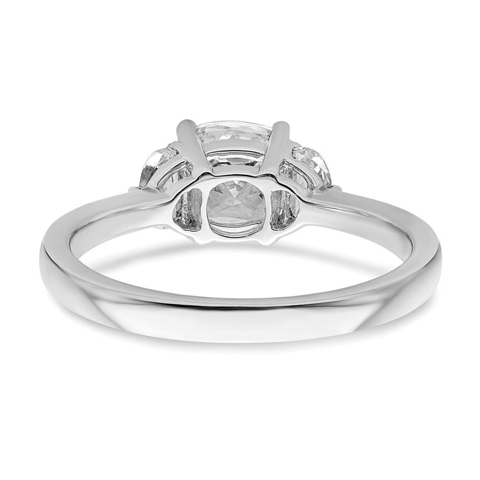 Buy Exclusive 14K White Gold Semi-Mount Ring with 3 Stone Design-5
