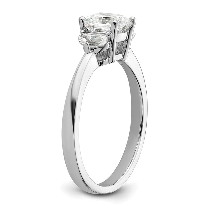 Buy Exclusive 14K White Gold Semi-Mount Ring with 3 Stone Design-6