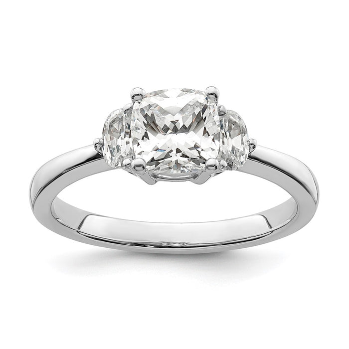 Buy Exclusive 14K White Gold Semi-Mount Ring with 3 Stone Design-1