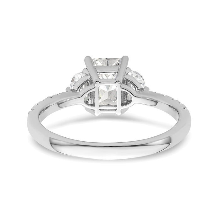 Buy 14K White Gold Semi-Mount Ring, Stylish 3-Stone Design with Diamonds-5