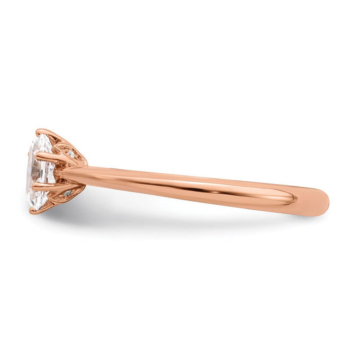 Exclusive 14K Rose Gold Engagement Ring, 6-Prong, .01 Ct Diamond, Stylish Design-3