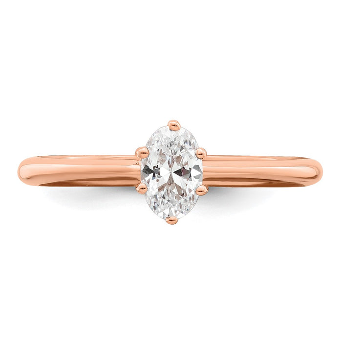 Exclusive 14K Rose Gold Engagement Ring, 6-Prong, .01 Ct Diamond, Stylish Design-4