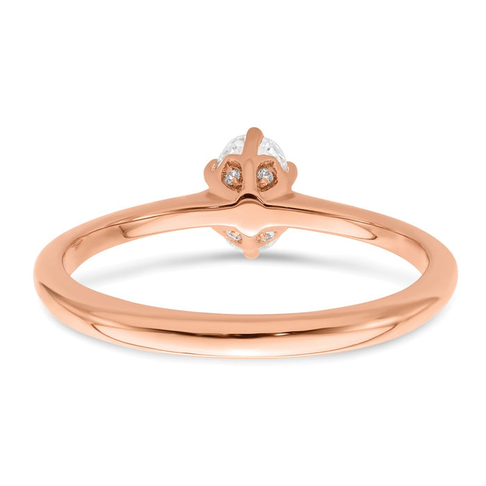 Exclusive 14K Rose Gold Engagement Ring, 6-Prong, .01 Ct Diamond, Stylish Design-5