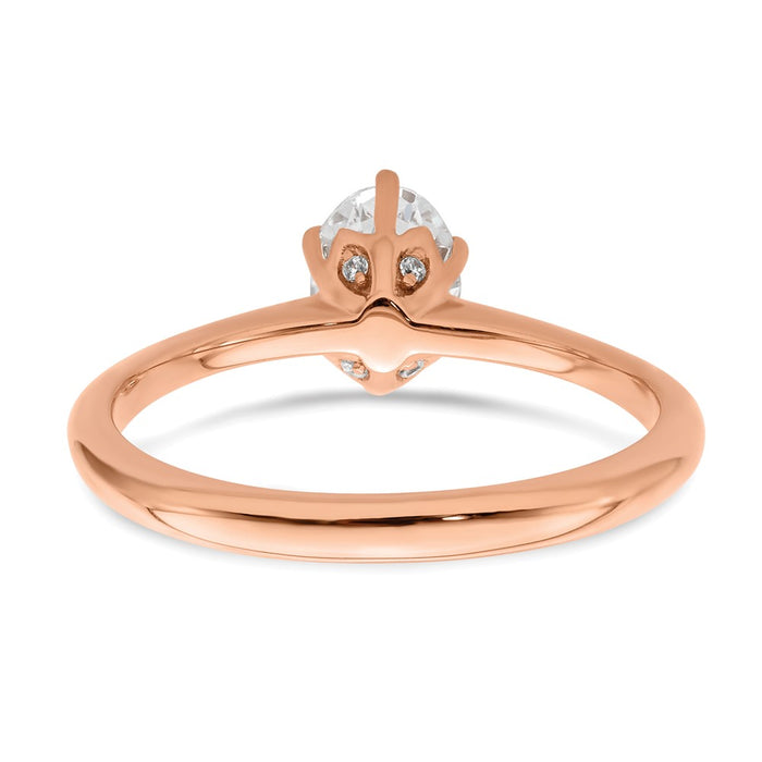 Buy Exclusive 14K Rose Gold Semi-Mount Engagement Ring for 3/4 Carat Oval-5