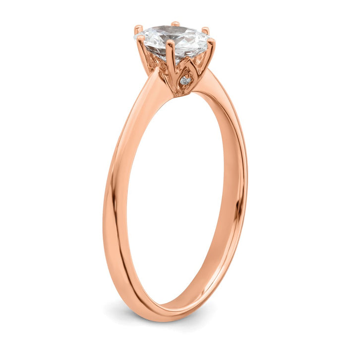 Buy Exclusive 14K Rose Gold Semi-Mount Engagement Ring for 3/4 Carat Oval-6