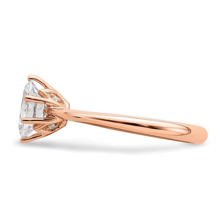 Buy 14K Rose Gold Engagement Ring, Stylish 6-Prong for 1 Carat Oval Stone-3