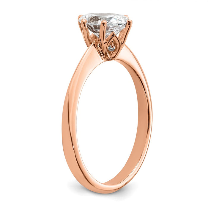 Buy 14K Rose Gold Engagement Ring, Stylish 6-Prong for 1 Carat Oval Stone-6