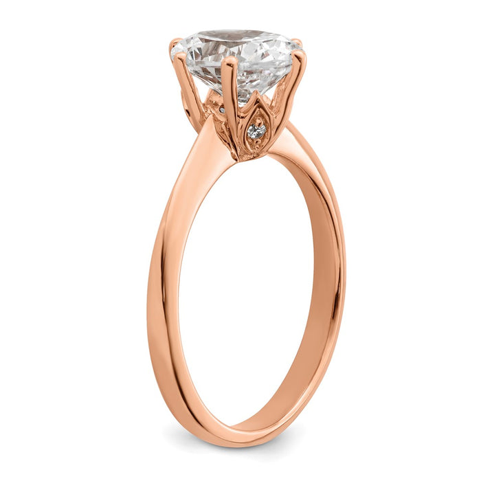 Buy Exclusive 14K Rose Gold Semi-Mount Engagement Ring for 1.5 Carat Oval Stone-4