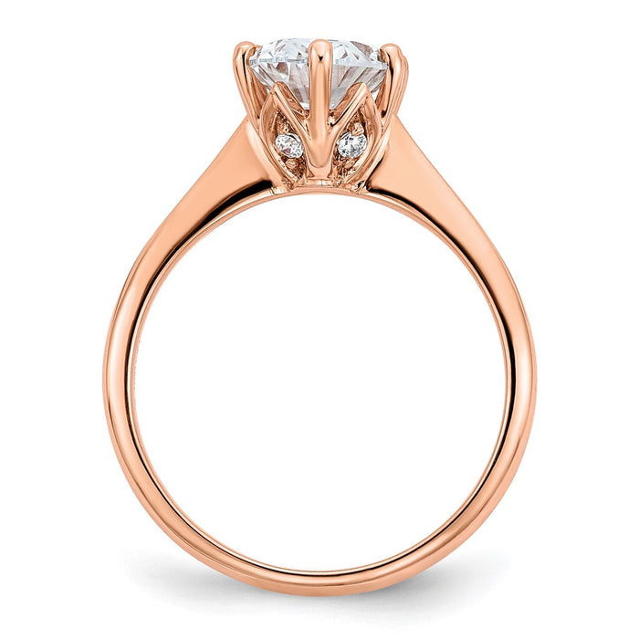 Buy Stylish 14K Rose Gold Semi-Mount Engagement Ring for 2 Carat Oval Stone-2