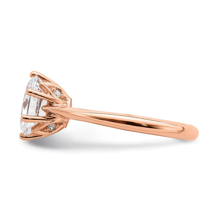 Buy Stylish 14K Rose Gold Semi-Mount Engagement Ring for 2 Carat Oval Stone-3
