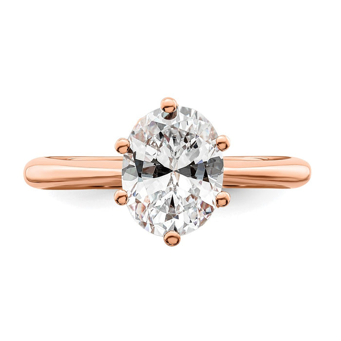 Buy Stylish 14K Rose Gold Semi-Mount Engagement Ring for 2 Carat Oval Stone-4
