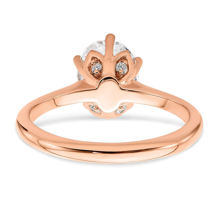 Buy Stylish 14K Rose Gold Semi-Mount Engagement Ring for 2 Carat Oval Stone-5