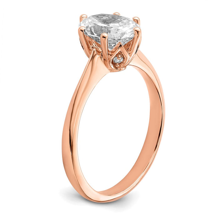 Buy Stylish 14K Rose Gold Semi-Mount Engagement Ring for 2 Carat Oval Stone-6