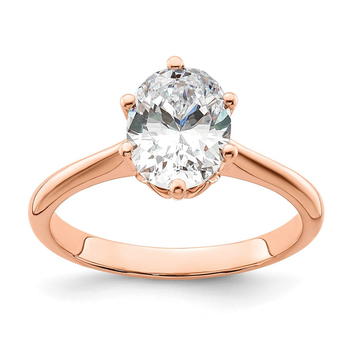 Buy Stylish 14K Rose Gold Semi-Mount Engagement Ring for 2 Carat Oval Stone-1
