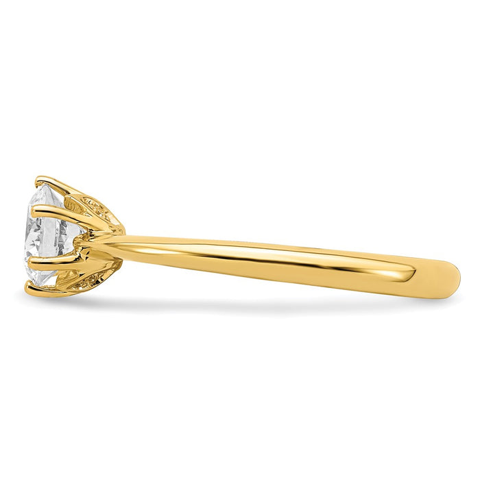 Buy Exclusive 14K Gold Semi-Mount Engagement Ring - 4-Prong, 5.80mm, .02ct Diamonds-3