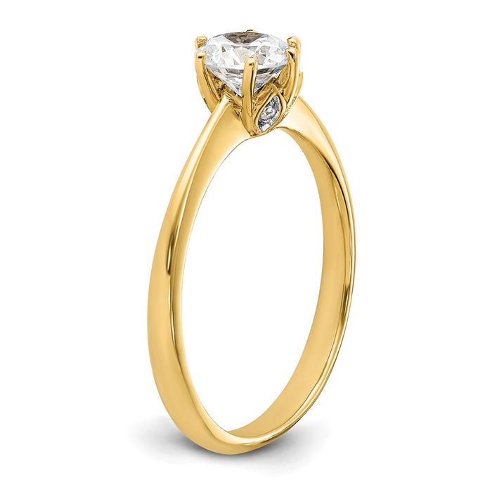 Buy Exclusive 14K Gold Semi-Mount Engagement Ring - 4-Prong, 5.80mm, .02ct Diamonds-6