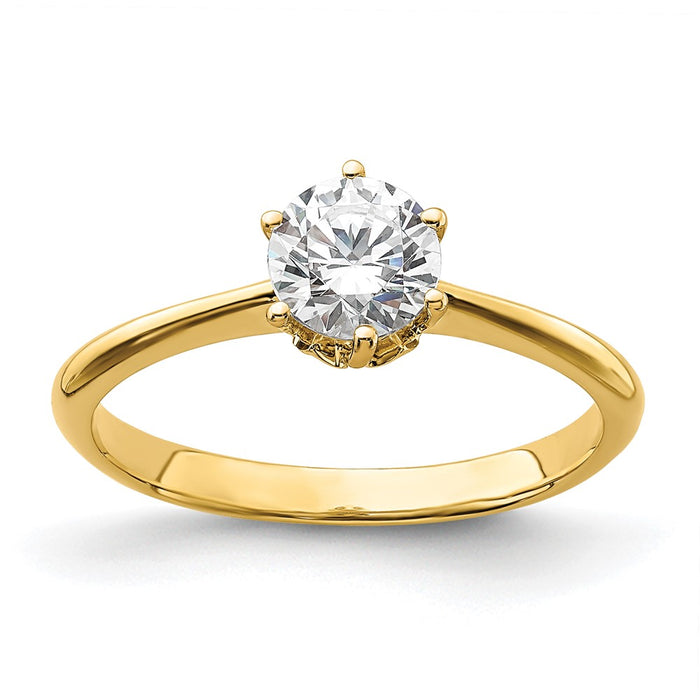 Buy Exclusive 14K Gold Semi-Mount Engagement Ring - 4-Prong, 5.80mm, .02ct Diamonds-1