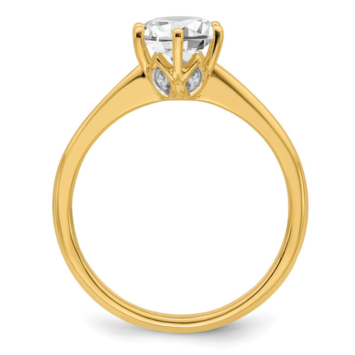Buy Stylish 14K Gold 6-Prong Engagement Ring for 1 Carat Stone - .02ct Diamonds-2