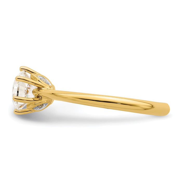 Buy Stylish 14K Gold 6-Prong Engagement Ring for 1 Carat Stone - .02ct Diamonds-3