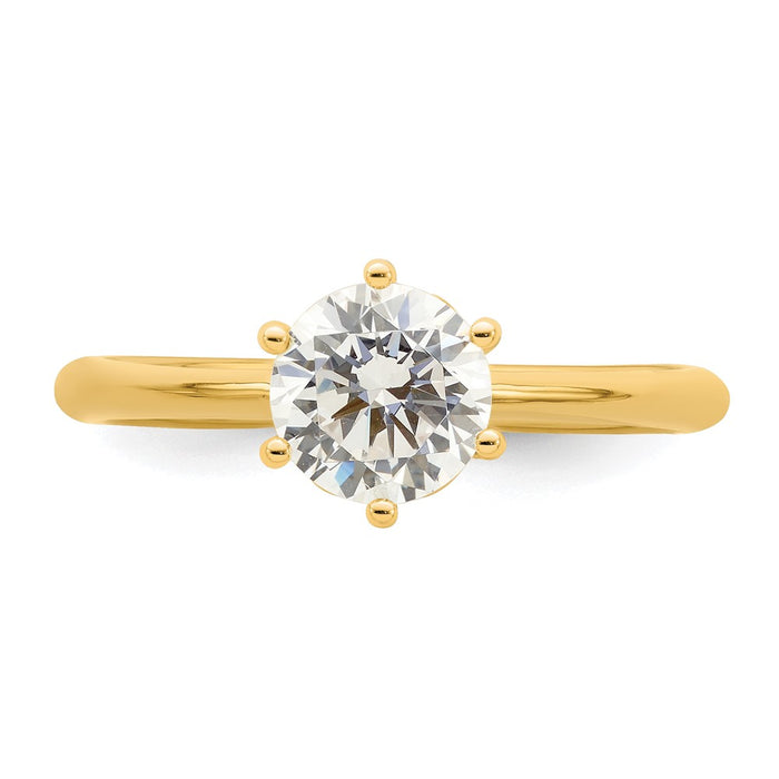 Buy Stylish 14K Gold 6-Prong Engagement Ring for 1 Carat Stone - .02ct Diamonds-4