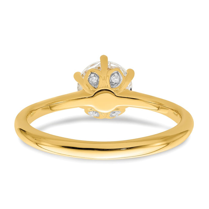 Buy Stylish 14K Gold 6-Prong Engagement Ring for 1 Carat Stone - .02ct Diamonds-5