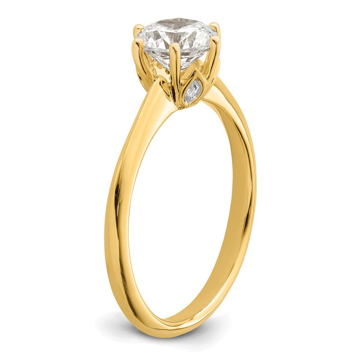 Buy Stylish 14K Gold 6-Prong Engagement Ring for 1 Carat Stone - .02ct Diamonds-6