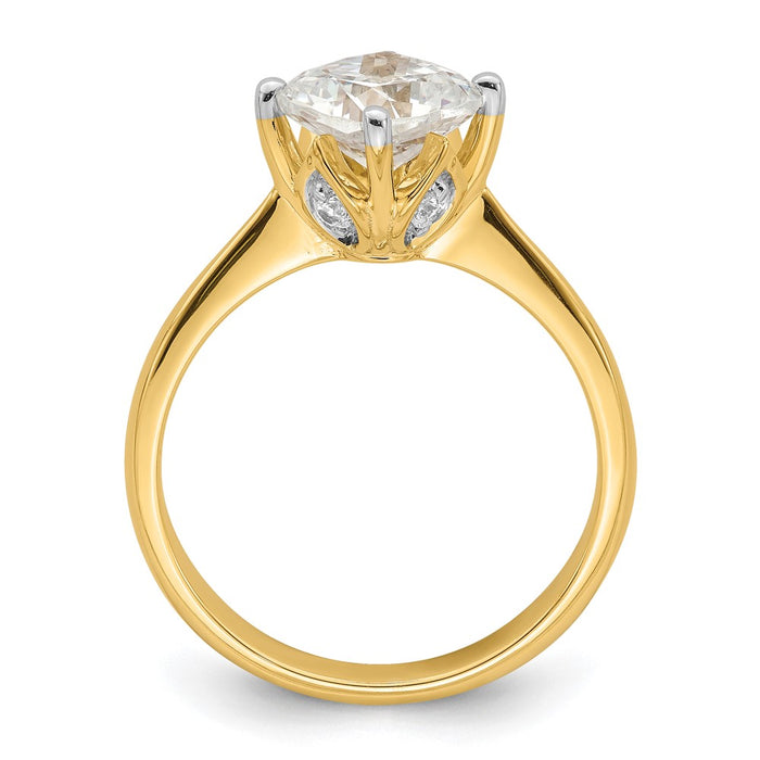 Exclusive 14K Gold Semi-Mount Engagement Ring for 2 Carat Cushion-Cut Stone-2