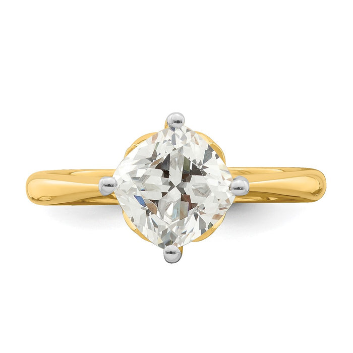 Exclusive 14K Gold Semi-Mount Engagement Ring for 2 Carat Cushion-Cut Stone-4