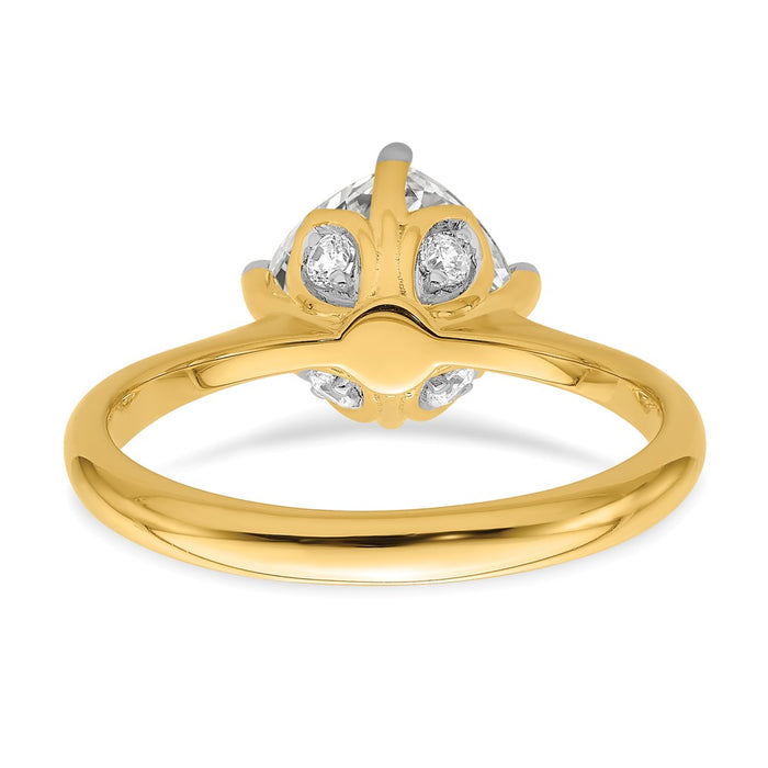 Exclusive 14K Gold Semi-Mount Engagement Ring for 2 Carat Cushion-Cut Stone-5