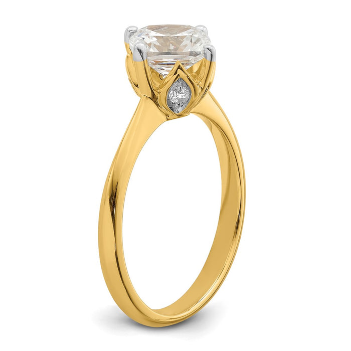 Exclusive 14K Gold Semi-Mount Engagement Ring for 2 Carat Cushion-Cut Stone-6