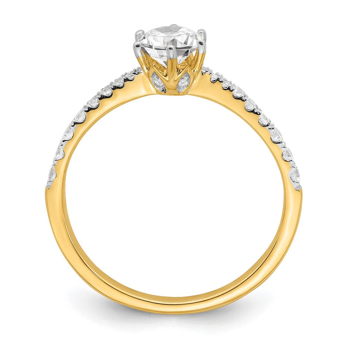 High-Quality 14K Gold Leaf Engagement Ring Semi-Mount for 1/2 Carat Diamond-2