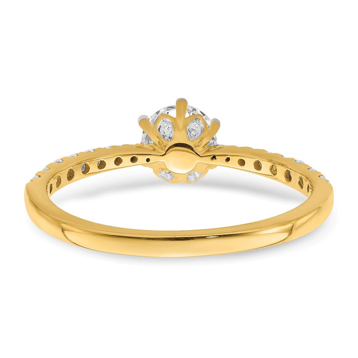 High-Quality 14K Gold Leaf Engagement Ring Semi-Mount for 1/2 Carat Diamond-5