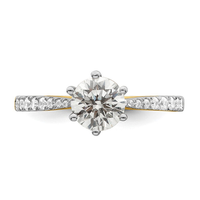 Buy Exclusive 14K Gold Leaf Design Engagement Ring for 1 Carat Center, 1/4 Ct Accents-4