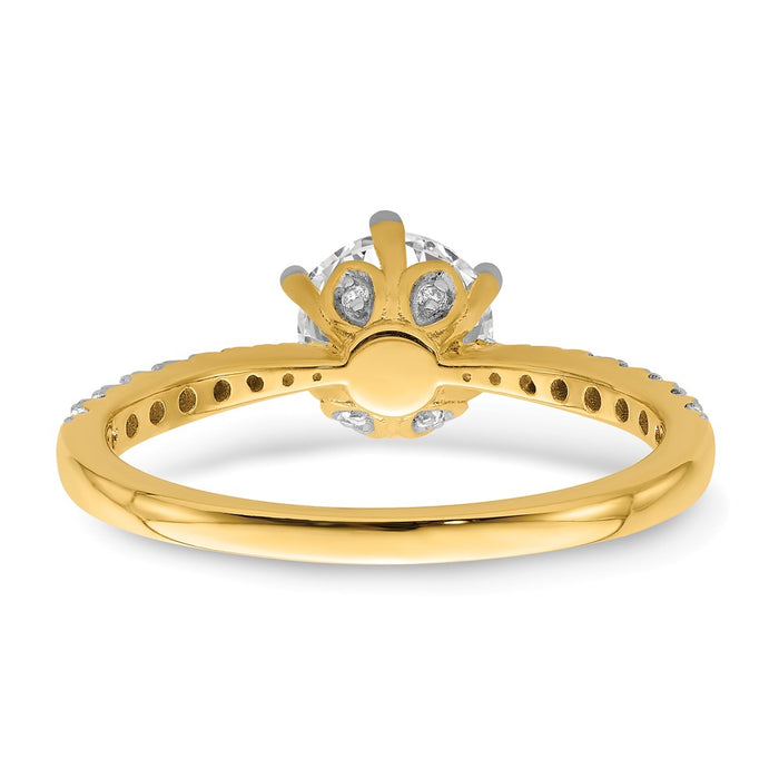 Buy Exclusive 14K Gold Leaf Design Engagement Ring for 1 Carat Center, 1/4 Ct Accents-5