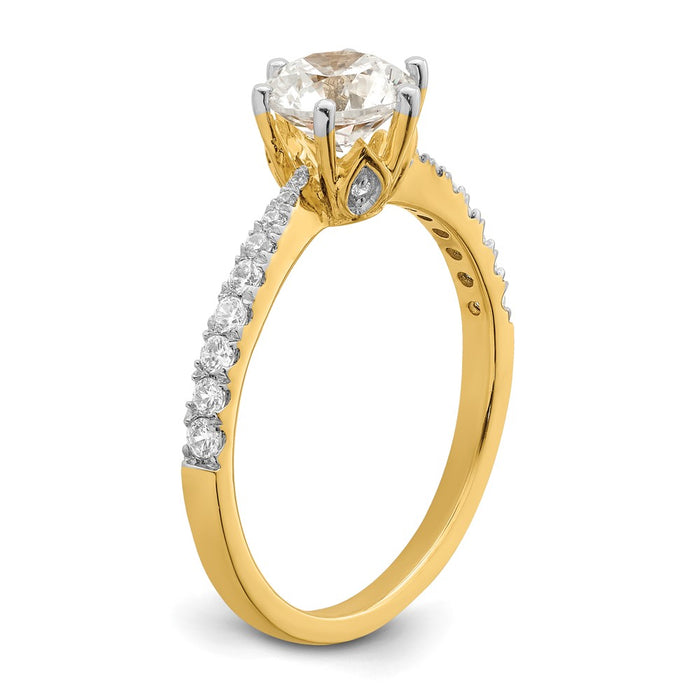 Buy Exclusive 14K Gold Leaf Design Engagement Ring for 1 Carat Center, 1/4 Ct Accents-6
