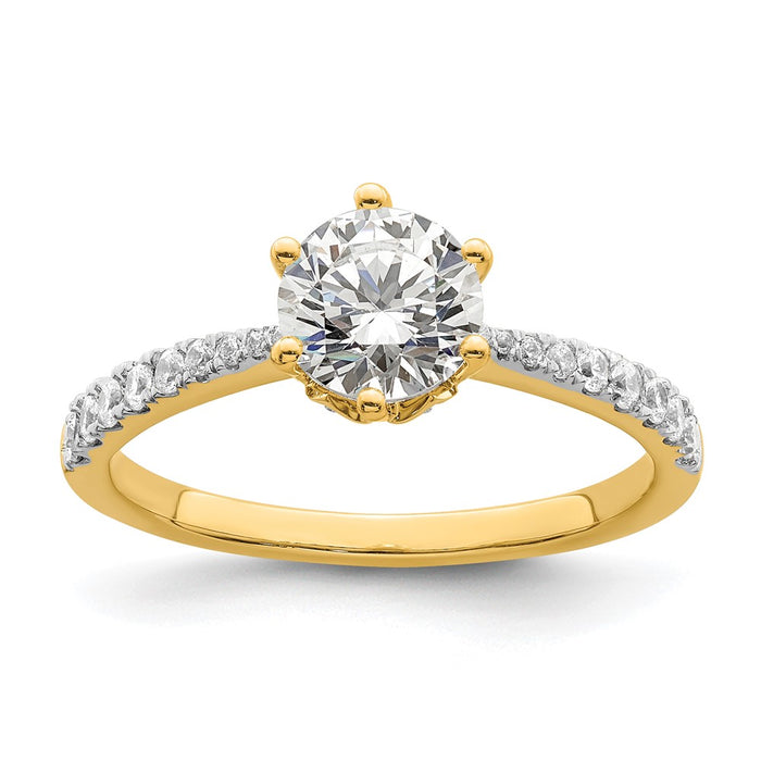 Buy Exclusive 14K Gold Leaf Design Engagement Ring for 1 Carat Center, 1/4 Ct Accents-1