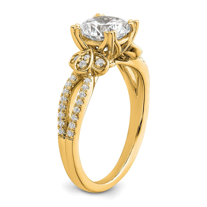 Buy Stylish 14K Gold Split Shank Engagement Ring, 1.5 Carat Center Stone-6