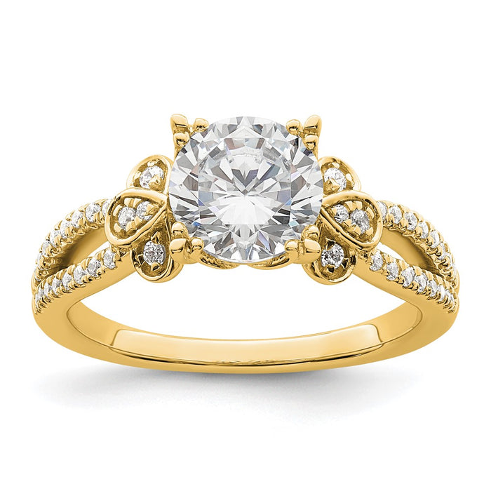 Buy Stylish 14K Gold Split Shank Engagement Ring, 1.5 Carat Center Stone-1